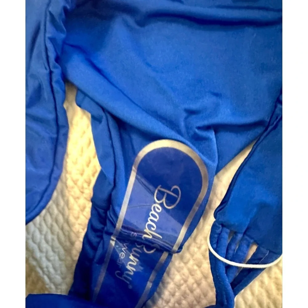 Beach Bunny Swimwear Bikini Bottoms‎ XL Blue New With Tags Strappy Sexy